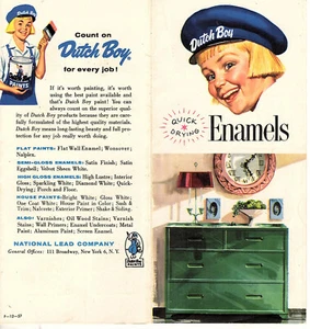 Dutch Boy Quick Drying Enamels Vintage 1957 Brochure and Color Chart - Picture 1 of 4