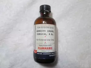 Vintage Becton Dickinson Surgical Adhesive Bottle Rare With Label - Picture 1 of 6