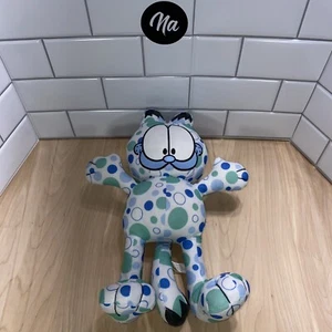 Garfield Odie Cat 14" Polka Dot Plush Blue Green White Toy Stuffed Animal 14inch - Picture 1 of 9