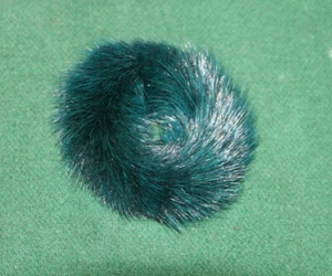 New Dark Teal Green Mink Fur Scrunchy Efurs4less - Picture 1 of 1