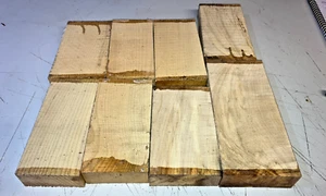 KLEINE BRETTER 8 STÜCK LOT 202A GERIFFELT SYCAMORE ESCHE DRECHSELHOLZ ROHLING - Bild 1 von 1