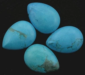ONE 25x18 25mm x 18mm Pear Turquoise Howlite Cabochon Gem Gemstone TH12 - Picture 1 of 1