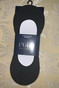 POLO RALPH LAUREN DRESS LINERS MENS 6-12 NON-SLIP HEEL 3 PAIRS Black. New - Picture 1 of 1