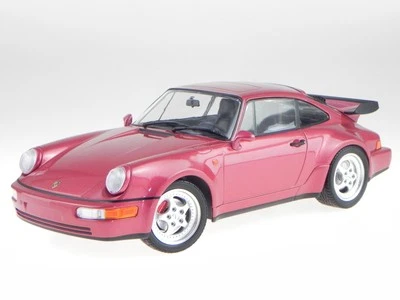 Porsche 911 964 Turbo 1990 rotmet modello di auto 155069102 Minichamps 1:18 - Immagine 1 di 4