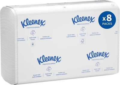 Toallas de papel plegables Kleenex a granel 02046 bolsillos absorbentes toalla blanca Foto 1 de 4