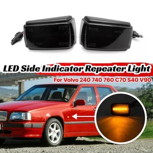 2X Intermitentes laterales negros para Volvo 240 740 760 850 940 960 C70 S40 S70 - Imagen 1 de 8