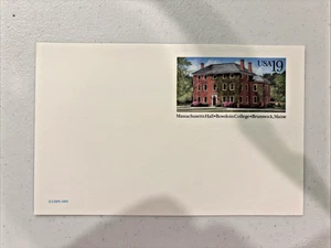 1993 19c Massachusetts Hall, Bowdoin College Postal Card #UX173 - Picture 1 of 1