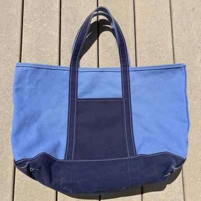 Combo de colores raros vintage LL Bean Boat & Tote Freeport lona azul grande EE. UU. Foto 1 de 4