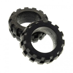 2x Lego Technic Wheel 20x30 Black Wheels Tires Solid Rubber Car Vehicle 2857