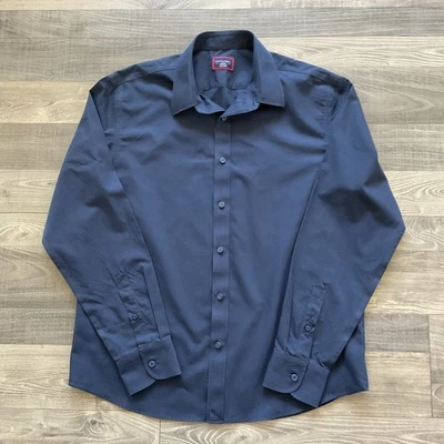 Рубашка на пуговицах мужская UNTUCKit Castello WF без складок БОЛЬШАЯ темно-синяя 35686 - Изображение 1 из 4