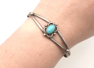 Vintage Navajo Sterlingsilber Türkis Armreif Armband Indianerschmuck - Bild 1 von 8