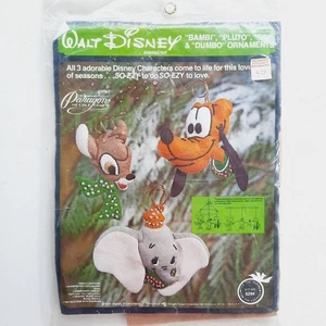 Vintage Walt Disney Paragon Bambi Pluto Dumbo bestickt Ornament Kit #6294 - Bild 1 von 5
