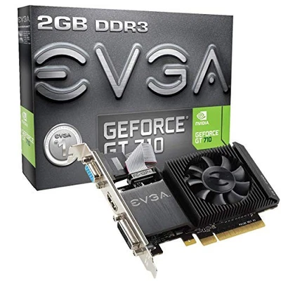 EVGA GT 710 2GB DDR3 64BIT SINGLE SLOT, LOW PROFILE, - Scratch & Dent - Image 1 of 4