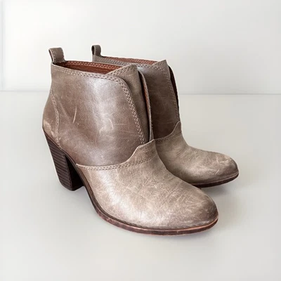 Botas al Tobillo Lucky Brand para Mujer Cuero Marrón Tacón Apilado Estilo Occidental Talla 7 Foto 1 de 4
