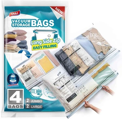 NEW Taili Pack of 4 Vacuum Seal Compression Bags for Clothing $41.23 Foto 1 de 2