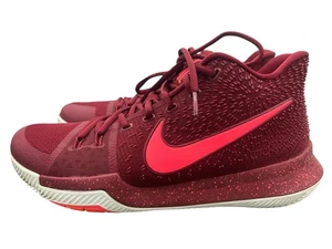 Nike Shoes Mens 12 Kyrie 3 Hot Punch Basketball Sneakers Burgundy Mid 852395-681 - Picture 1 of 9