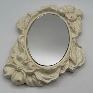 Specchio vintage 1968 Miller Studio Dogwood gesso floreale anni 60 retrò decorazione parete - Foto 1 di 12