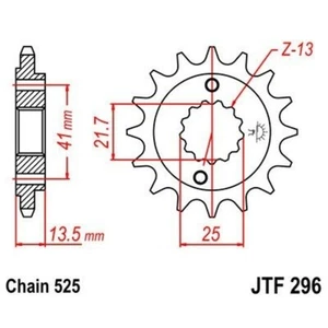 Envío gratis piñon con goma anti-ruido jt sprockets acero 296-525 para moto - Imagen 1 de 1