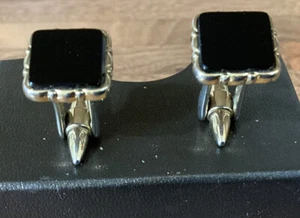 CUFFLINKS Shirt Gold Stainless Steel Square Gold Black π Square Jewellery Gold - Picture 1 of 6