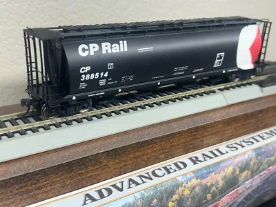 CP RAIL "RED" PAC-MAN WHEAT CYLINDRICAL COVERED 4 BAY HOPPER CAR- HO Scale NEW - Image 1 of 4