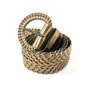 Bongo belt women’s L gold braided weave waist or fashion Vintage - Picture 1 of 7
