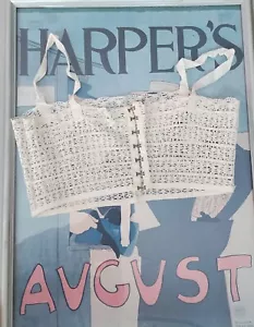 Antike gehäkelte CAMISOLE, KORSETTABDECKUNG, Bralette - kleine mittelgroße 34"-36" Brustumfang - Bild 1 von 6