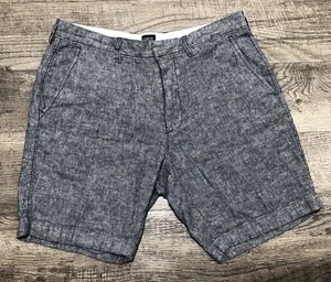 J. "Pantalones cortos Crew 55 % lino 45 % algodón talla 32 gris entrepierna para hombre 9"" Vacay F3" - Imagen 1 de 5