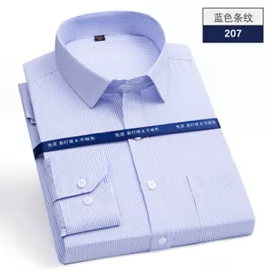 Men's Dress Shirts Clothes Long Sleeves Formal Business Work Casual Shirts Tops - Picture 1 of 26