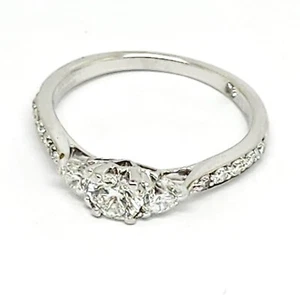 DESIGNER LEO BRIDAL 14K GOLD DIAMOND 0.85 CT ENGAGEMENT RING SIZE 6 - Picture 1 of 9