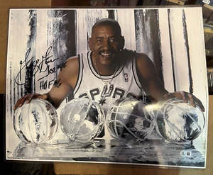 George Gervin ICE MAN Autografiado Firmado San Antonio Spurs - 16x20 Beckett - Certificado de Autenticidad - Imagen 1 de 4