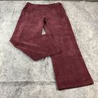 LL Bean Pants Womens Large Maroon Perfect Knit Corduroy High Rise Casual Pockets