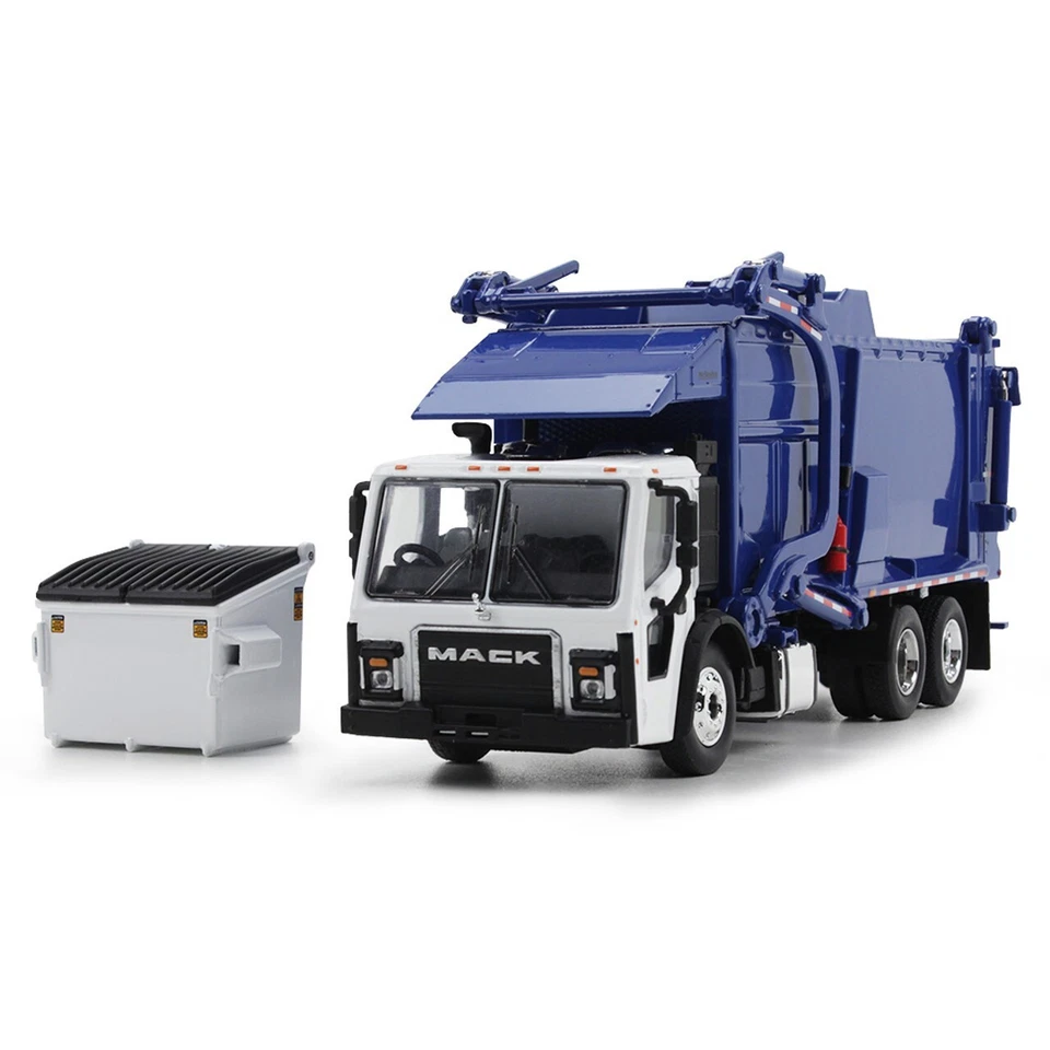 2024 NEW 1:64 DCP *WHITE & BLUE* Mack LR Front Load Garbage Refuse Truck NIB - Image 1 of 1