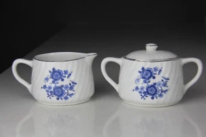 Vintage WEDGWOOD Royal Blue Ironstone Sugar Bowl & Gravy/Creamer England - Read! - Picture 1 of 24