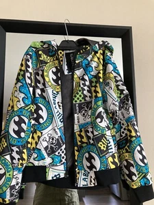 Billabong Jacket Unisex M Windbreaker Mesh Liner Cool Graphics Hooded - Picture 1 of 7