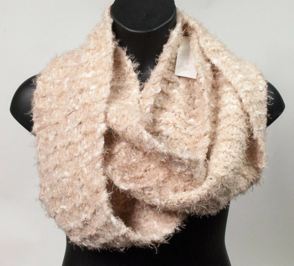 Charter Club Womens Beige/khaki Chenille Eyelash Loop Infinity Scarf