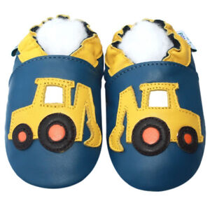 Jinwood Boy shoes Soft Sole Leather Baby Shoes Toddler Infant Excavator 6-12M