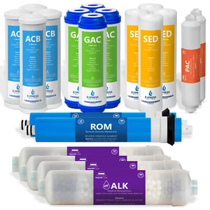 2 Year Alkaline Reverse Osmosis System Replacement Set – 20 Filters – 50 GPD - Picture 1 of 9