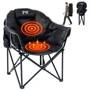 Silla de camping Docred climatizada con reposacabezas silla térmica de gran tamaño deportes al aire libre - Imagen 1 de 8