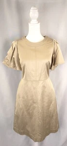 Banana Republic Dress Womens 0 Gold Satin Flutter Sleeve Mini Fairy Party NEW - Picture 1 of 18