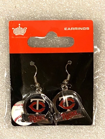 Minnesota Twins Bar Style Dangle Earrings - New Cover