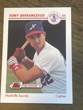 Tony DeFrancesco 1991 Line Drive AAA #255 Card Nashville Sounds