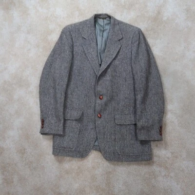 Blazer Abrigo Deportivo De Lana De Colección Para Hombre 40 Gris 2 Botones John Wietz Palm Beach Foto 1 de 4