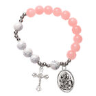  Religious Wristbands Christ Crucifix Cross Rosary Bracelet Glass