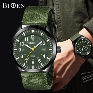 BIDEN Men's Quartz Watch 12/24hours Scale Wristwatch Military Sport Watches Date - Picture 1 of 15