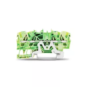 Bloque de terminales de tierra de 4 conductores WAGO 2002-1407 2,5 mm2 verde-amarillo 2 un. - Imagen 1 de 4