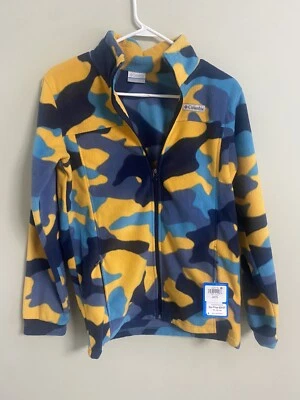 COLUMBIA ZING III Fleece Jacket Youth Boys Size XL Full Zip Camo Yellow NWT New - Image 1 of 4