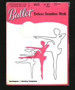 Ballet Deluxe nahtlose Netz Nylon Strumpfhalter Strümpfe RHT weiß Gr. 9 1/2 kurz - Bild 1 von 2