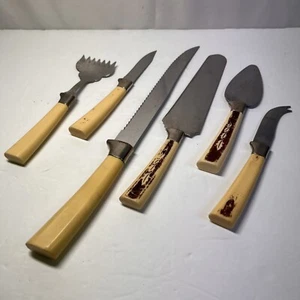 Vintage Regent Sheffield Cutlery Set Celluloid Handle England Bread Cheese  Pie - Picture 1 of 8