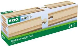Brio World - Wooden Train Tracks Medium Straight Tracks 4pce from Tates Toyworld - Picture 1 of 3