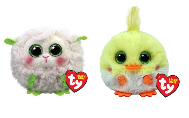 OFFICIAL TY PUFFIES EGGY CHICK BAASBY LAMB SET OF 2 EASTER 2023 SOFT PLUSH TOY - Image 1 of 1